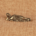 thumbnail image 4 of 2X Mini estatua de Buda reclinado retro dorada Escultura de Buda Figuras de Buda de cobre y latón puro, 4 of 5