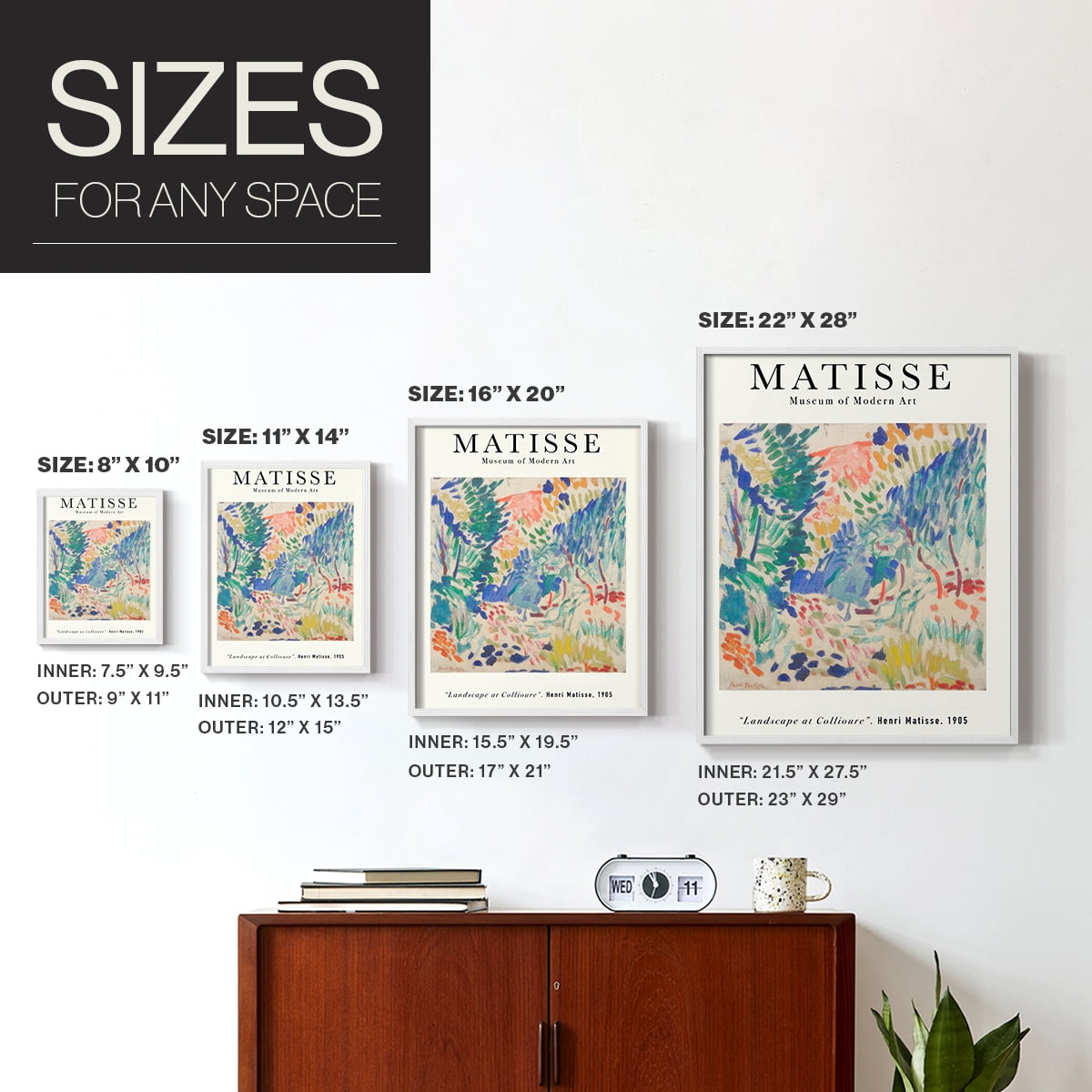 Matisse CLXXVI Framed Print in White Solid Wood 8 x 10 Framed Print