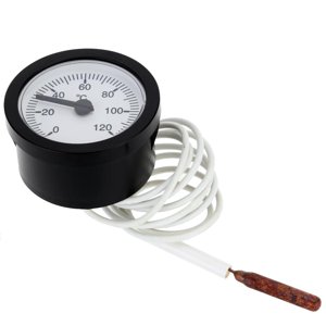 S SERENABLE Thermometer Capillary Temperature Gauge Sensor 0-120 degreeC Water Liquid 2.6" Dia