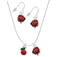 thumbnail image 1 of Delight Jewelry Silvertone Single Cherry Red Lucky Ladybug Necklace and Dangle Earrings Set, 1 of 6