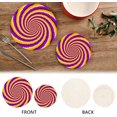 thumbnail image 4 of SKYSONIC 3D Halloween Purple Spirals Pot Holders Trivets, 2 Pcs Heat Resistant Trivets, Cotton Thread Weave Mats for Hot Pads Pans Pot Bowl Teapot for Kitchen Decor, 4 of 7