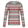 thumbnail image 4 of Christmas Tshirt Men Long Sleeve Vintage Snowflake Graphic Pajamas Tee Basic Crew Neck Casual Slim Fit Fall Winter Family Xmas Gift Mens T-Shirts Pink XL, 4 of 5