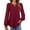 Brown Red, variant on Fantaslook Eyelet Blouses for Women Dressy Casual Long Sleeve Shirts Crew Neck Fall Trendy Tops