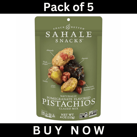 Sahale Snacks Glazed Mix, Pomegranate Pistachios, 4 oz (Pack of 5)
