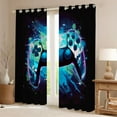 thumbnail image 3 of Gamepad Blackout Curtains Teens Boys Kids Gaming Video Game Room Bedroom Living Room Decor Darkening Window Treatments Drapes Grommet Blue 2 Panel 52" W x 63" L, 3 of 5