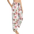 thumbnail image 2 of Naloa Lilies Flowers Print Women’s Ultra-Soft Comfy Pajama Lounge Pants with Pockets & Drawstring, 2 of 8