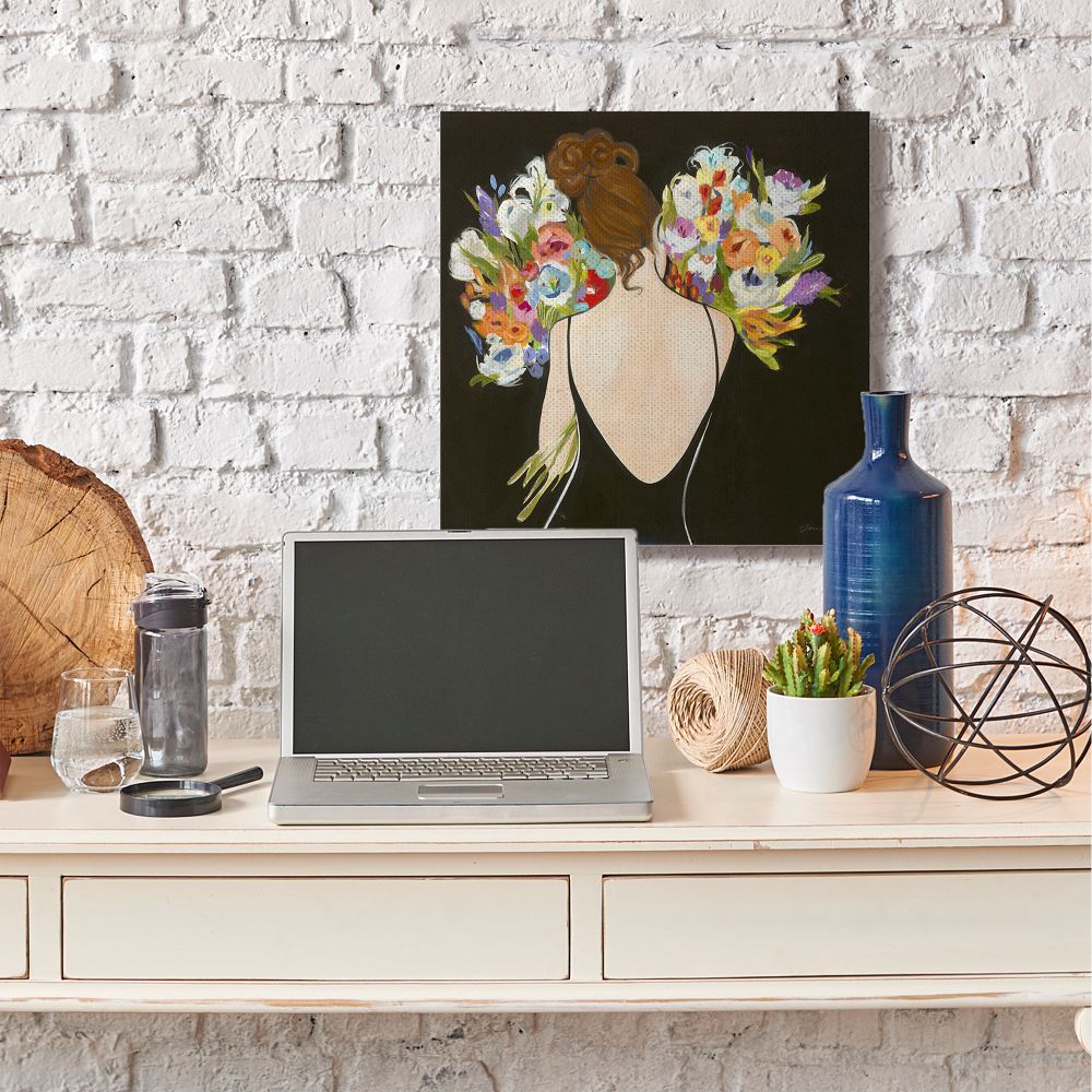 Stupell Industries Woman with Flower Bouquets Vibrant Pastel Florals Canvas Wall Art Design by Third and Wall