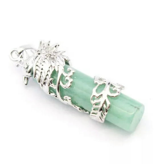 Natural Crystal Gemstones Phoenix Column Pendant Chakra Reiki Healing Beads Gift