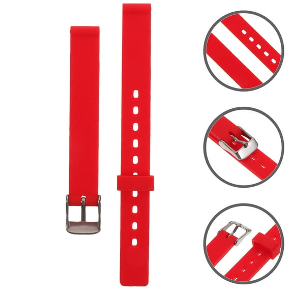 Masteelf Universal Silicone Watch Band Waterproof and Durable Replacement Strap for Watch Use Red 12mm