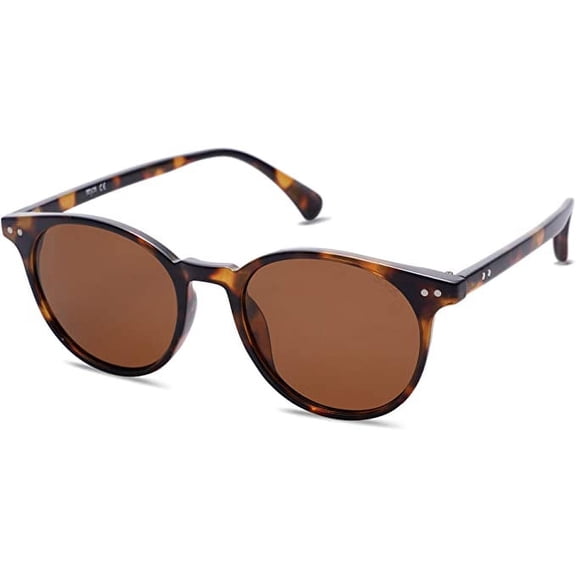 Loveon Polarized Unisex Round Classic Vintage Style Sunglasses, Yellow