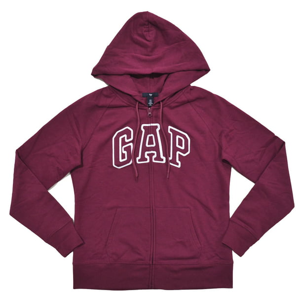 Gap - GAP Womens Fleece Arch Logo Full Zip Hoodie (M, Maroon) - Walmart ...