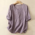 thumbnail image 2 of Pisexur Hauts pour Femmes T-Shirts Décontractés à Manches Courtes Col Rond Été Ample Blouse, 2 of 8