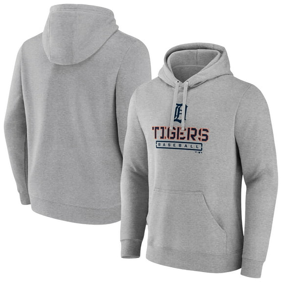 Men's Gray Detroit Tigers Evanston Stencil Pullover Hoodie