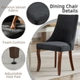 thumbnail image 5 of Dining Chairs Set of 4, Paproos Velvet Upholstered Dining Chairs, Mid Century Accent Chair Side Chair with High Backrest and Solid Wood Legs, Dining Kitchen Living Room, Black, 5 of 10