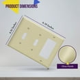 thumbnail image 2 of ENERLITES Combination Double Toggle/Single Decorator Rocker Outlet Wall Plate, Standard Size 3-Gang Light Switch Cover(4.5" x 6.38"), Polycarbonate Thermoplastic, UL Listedï¼Œ881231-I, Ivory, 2 of 7
