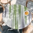 thumbnail image 2 of Sage Green Gray Round Tablecloth, Fitted Table Cover with Elastic for 55"-60" Round Tables, Gradient Country Abstract Aesthetic Table Cloth Outdoor Indoor Dinning Party Waterproof Tablecloths, 2 of 7