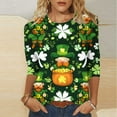 thumbnail image 2 of SELONE 3/4 Pullover Tops Womens St. Patricks Day 3/4 Sleeve Crewneck Pullover Patterned Sweatshirt Loose Outerwear, 2 of 5
