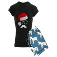 thumbnail image 1 of CafePress - Christmas Mustache Nerd - Women's Dark Pajamas, 1 of 1