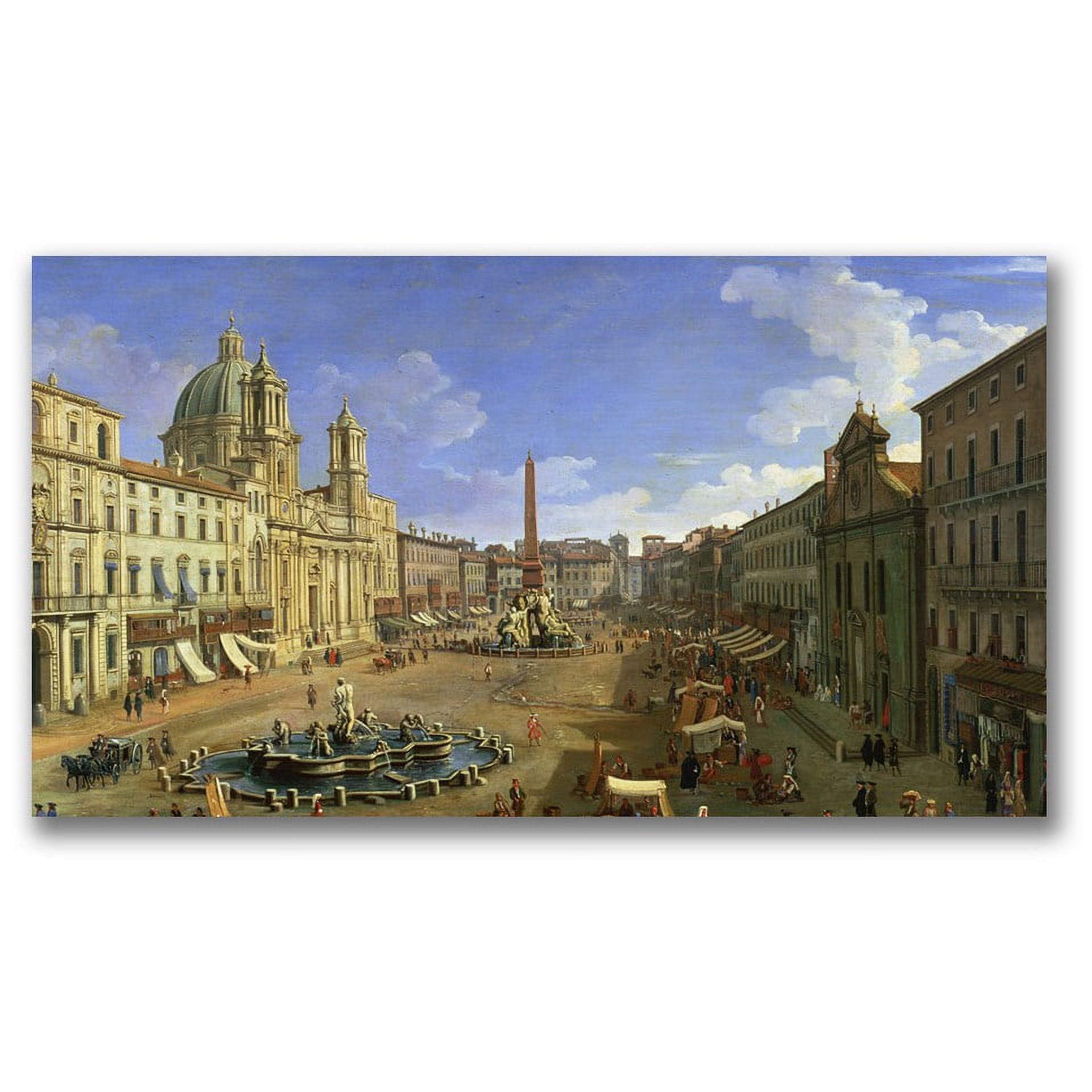 Trademark Fine Art "View Of The Piazza Navona, Rome" Canvas Wall Art by Canatello