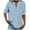 Blue, variant on VJGBEGW Women Cotton Linen Tunic Tops Casual Half Sleeve 1/4 Button V Neck Shirts Loose Fit Summer Beach Vacation Blouse Sky Blue L