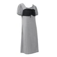 thumbnail image 6 of Nightgowns for Women Short Sleeve Nightdress Square Neck Shirred Puff Sleeve Pajama House Dress Knee Length Sleepwear Comfy Nightdress, Gray 2XL, 6 of 8