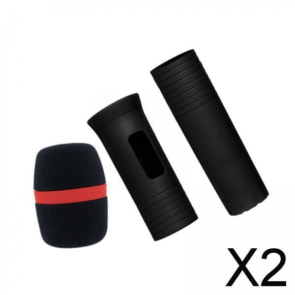 2 Fundas Protectoras Para Micrófono De Mano Con Cubierta De Espuma De Esponja Para Estudio De Escenario De Fiesta, Color Negro