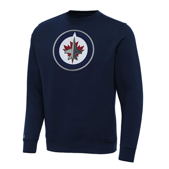 Men's Antigua Navy Winnipeg Jets Big & Tall Victory Crewneck Pullover Sweatshirt