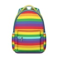 thumbnail image 1 of Geometric Rainbow Backpack Colorful Abstract Artistic School Bag with Fashion Pop Art for Students, 1 of 6