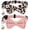 2pcs Leopard & Pure-Pink, variant on Collar for Cats Pets Breakaway with Bell Bowtie Floral Bow Detachable Adjustable Safety Puppy 2pcs Pink Leopard & Pure