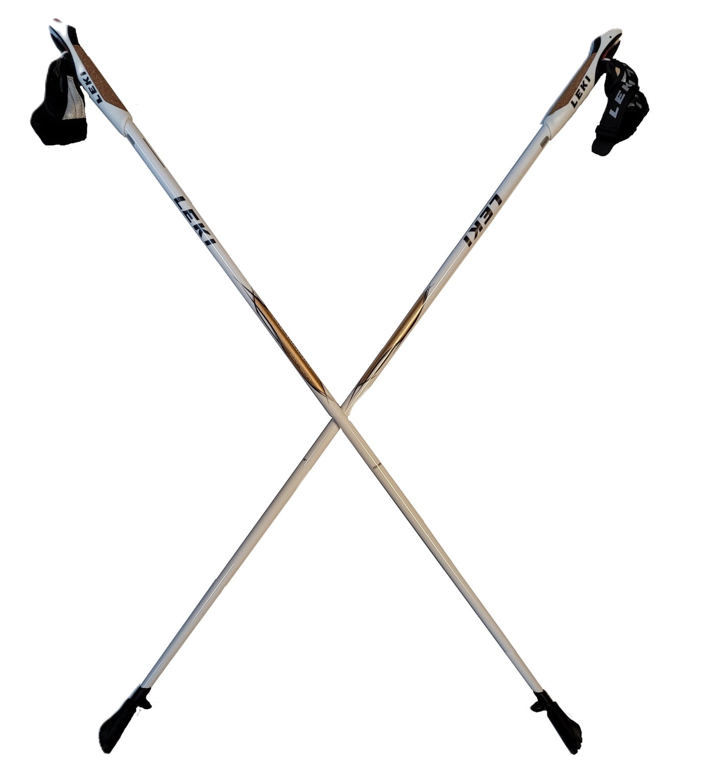 LEKI Nordic Walking Spin Black/Orange Trekking Pole 100cm-135cm