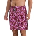 thumbnail image 2 of Wukai Orchids Flowers Print Beach Trunks with Compression Liner Swimsuit Quick Dry Beach Sports Shorts with Pocket-Large, 2 of 6
