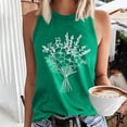thumbnail image 2 of ZQUUVOU Tank Top For Women Summer Printed Floral Round Neck Tops (Green,2XL), 2 of 4