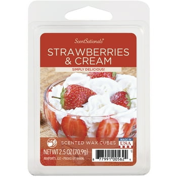 Strawberries & Cream Scented Wax Melts, ScentSationals, 2.5 oz (1 Pack)