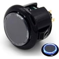 thumbnail image 1 of (8PCS 30MM black button with blue LED) Original Qanba Illuminated Push Button 30mm Qanba Sanp In LED Buttons for Arcade Machine DIY Cabinet Machine JAMMA, 1 of 6