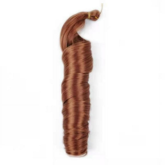 Zhuge Loose Wave Spiral Curl Crochet Hair Curl Braiding Hair 24Inchs 6Packs Synthetic Braids Pre Stretched Braiding Hair,Light Auburn