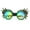 Green red, variant on LELINTA Fation Rainbow Steampunk Goggles Rivet Laser Kaleidoscope Glasses Role Playing Round Glass Crystal Lens Silver Black Pink