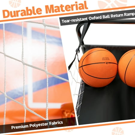 Costway - Foldable Single Shot Basketball Arcade Game W/Electronic Scorer 3 Basketballs - Black