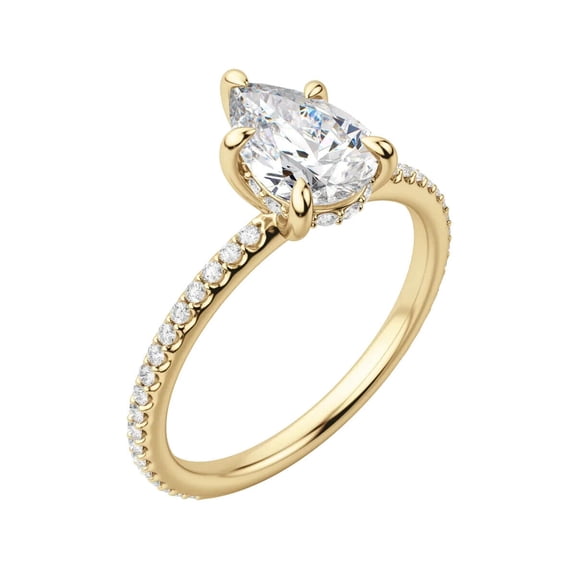 1 Carat Diamond engagement ring F VS2 lab created lab grown in 14K Yellow Gold