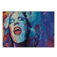 thumbnail image 3 of Jazz Music Cutting Board, Illustration of Singer on Grunge Background Performing Singing Woman Image, Decorative Tempered Glass Cutting and Serving Board, Small Size, Blue Purple Red, by Ambesonne, 3 of 5