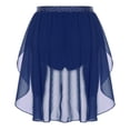 thumbnail image 2 of TiaoBug Women's Rhinestone Lyrical Ballet Dance Skirts Flowy Hem High Low Skirt Figure Skating Dancewear Bottoms Navy Blue L, 2 of 5