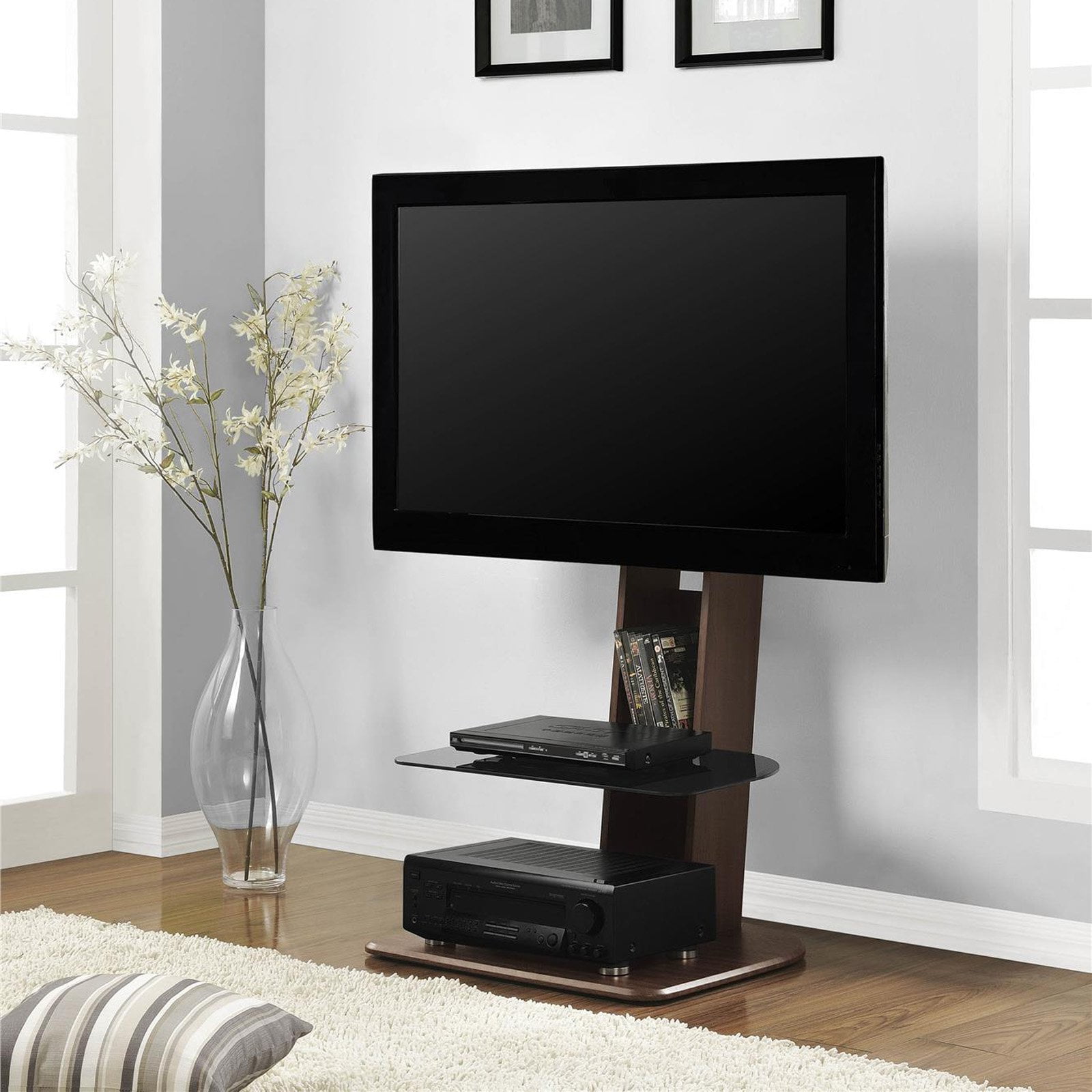 Ameriwood Home Galaxy TV Stand with Mount for TVs up to 65 Wide Black