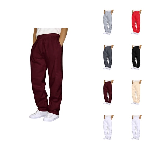 Sweatpants for Men 2026 Fashion Elastic Waist Drawstring Straight Leg Casual Pants with Pockets Trousers