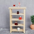 thumbnail image 3 of Rushawy 2pcs Mini Wooden 1:12 Dollhouse Furniture DIY Toys Flower Stand and Cabinet, 3 of 9