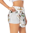 thumbnail image 2 of Bixox Women's Cute Farm pattern 2 in 1 Running Shorts - Lightweight Athletic Workout Gym Yoga Shorts Liner with Pockets - Medium, 2 of 5