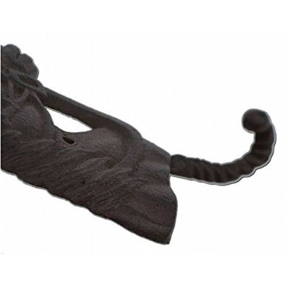 Crochet de Mur Ouest de Tête de Cheval Rouille en Fonte Marron 6,25" de Haut