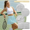 thumbnail image 5 of SEANATIVE Womens Tennis Skirt High Waisted Athletic Skorts Lightweight Pleated Tennis Skirts with Pockets Built-in Shorts Golf Pickleball Workout Skort for Running, 2XL, Daisy Flower Pattern Blue, 5 of 7
