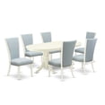 thumbnail image 2 of East West Furniture Vancouver 7-piece Wood Dining Set in Linen White, 2 of 10