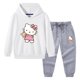 thumbnail image 2 of Hello Kitty-Sudadera con capucha para niña, pantalones deportivos, ropa de dos piezas para niño, conjunto de bebé de manga larga de algodón puro, moda bonita, 2 of 5