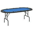 thumbnail image 2 of vidaXL Foldable 10 Players Poker Table, Blue/Green, 2 of 12