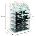 thumbnail image 3 of Sorbus Cosmetic Makeup and Jewelry Storage Case Teal Thrill 3 Large, 4 Small Drawers, 3 of 7